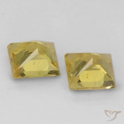 0.62ct Natural Light Yellow Sapphire, Square, 3.6x3.5 mm