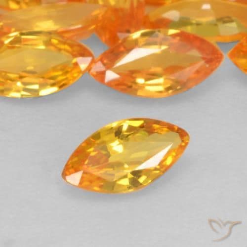 0.19ct Natural Bright Orange Sapphire, Marquise, 4.8x2.3 mm