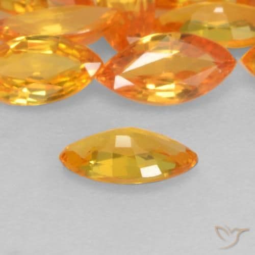 0.19ct Natural Bright Orange Sapphire, Marquise, 4.8x2.3 mm