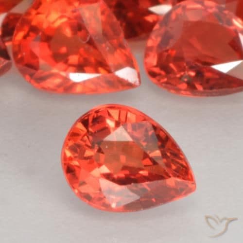 0.38ct Natural Medium Red Sapphire, Pear Shape, 4.9x4.1 mm