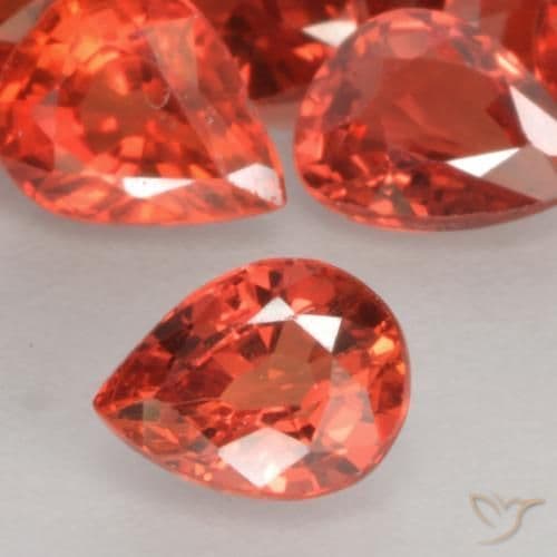 0.38ct Natural Medium Red Sapphire, Pear Shape, 4.9x4.1 mm
