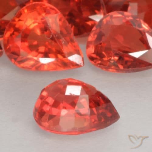 0.38ct Natural Medium Red Sapphire, Pear Shape, 4.9x4.1 mm