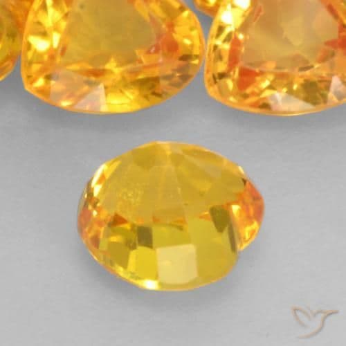 0.51ct Natural Medium Gold Sapphire, Heart Shape, 4.7x4.6 mm