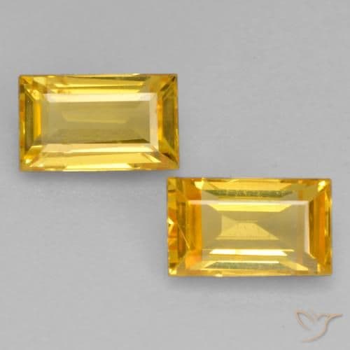 1.09ct Medium-Dark Golden Sapphire, Baguette, 4.6x2.6 mm