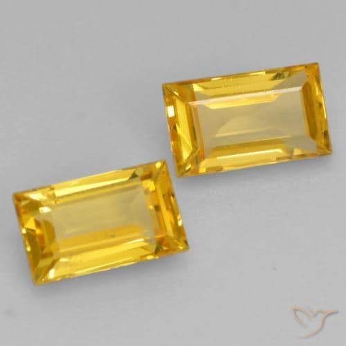 0.75ct Natural Golden Sapphire, Baguette, 5.1x3.1 mm
