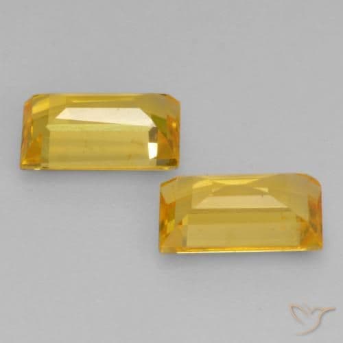 0.75ct Natural Golden Sapphire, Baguette, 5.1x3.1 mm
