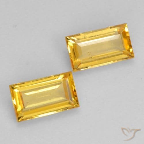 0.64ct Natural Golden Sapphire, Baguette, 5.1x3 mm