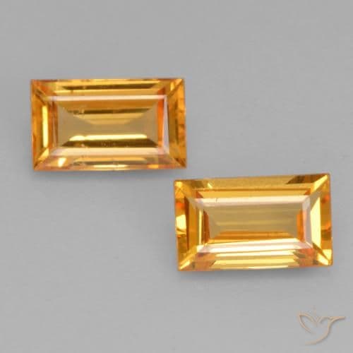 0.71ct Natural Golden Sapphire, Baguette, 4.9x3 mm