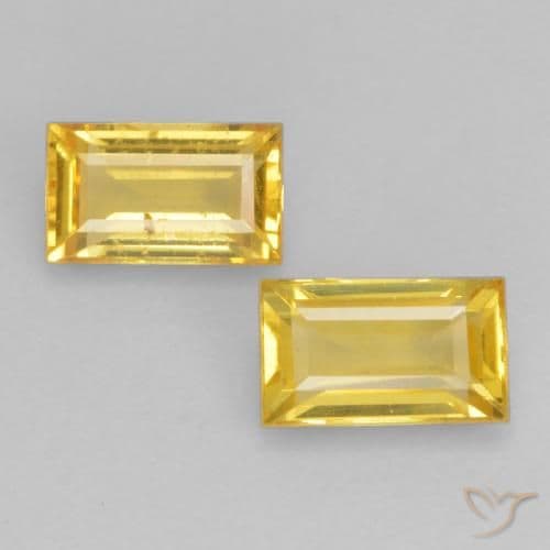 0.71ct Natural Golden Sapphire, Baguette, 4.9x3 mm