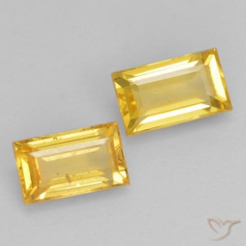 0.71ct Natural Golden Sapphire, Baguette, 4.9x3 mm