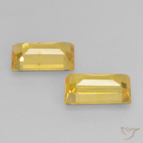 0.71ct Natural Golden Sapphire, Baguette, 4.9x3 mm