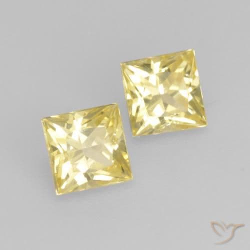 0.64ct Light Golden-Yellow Sapphire, Square, 3.5x3.5 mm