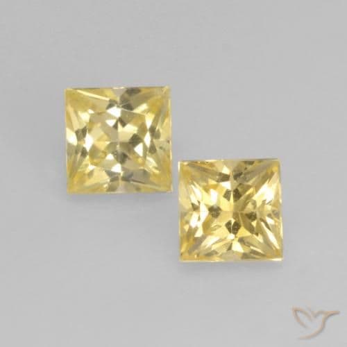 0.18ct Natural Medium Yellow Sapphire, Square, 2.9x2.9 mm