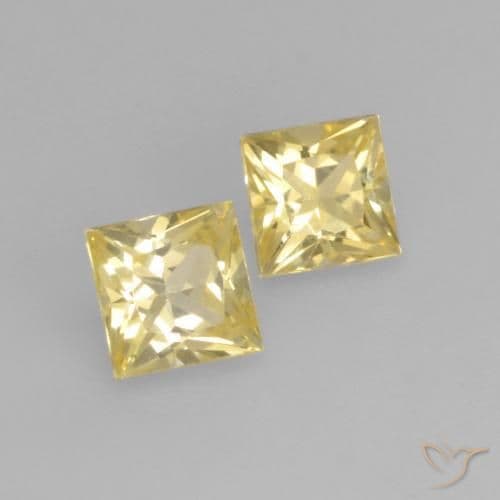 0.39ct Natural Light Gold Sapphire, Square, 2.9x2.9 mm
