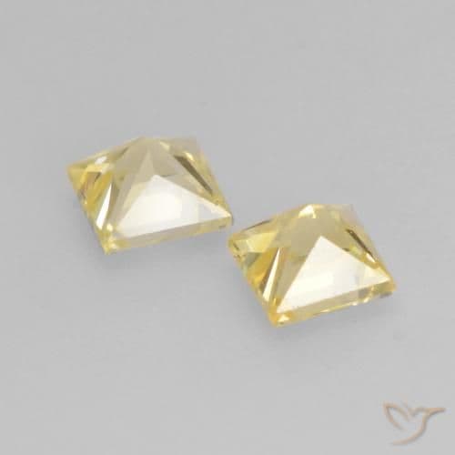 0.39ct Natural Light Gold Sapphire, Square, 2.9x2.9 mm