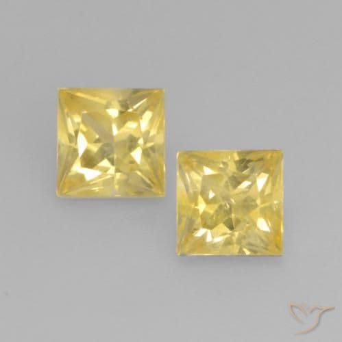 0.62ct Natural Light Yellow Sapphire, Square, 3.6x3.5 mm