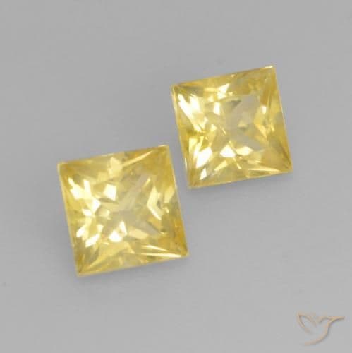 0.66ct Natural Tuscany Yellow Sapphire, Square, 3.5x3.5 mm