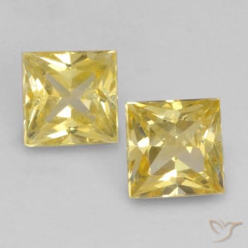 1.68ct Natural Yellow Sapphire, Square, 3.2x3.1 mm