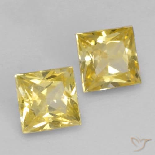 0.51ct Natural Tuscany Yellow Sapphire, Square, 3.2x3.2 mm