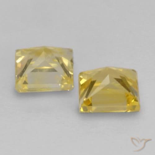 0.51ct Natural Tuscany Yellow Sapphire, Square, 3.2x3.2 mm