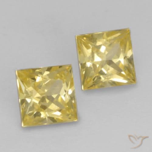 0.59ct Natural Medium Yellow Sapphire, Square, 3.5x3.5 mm