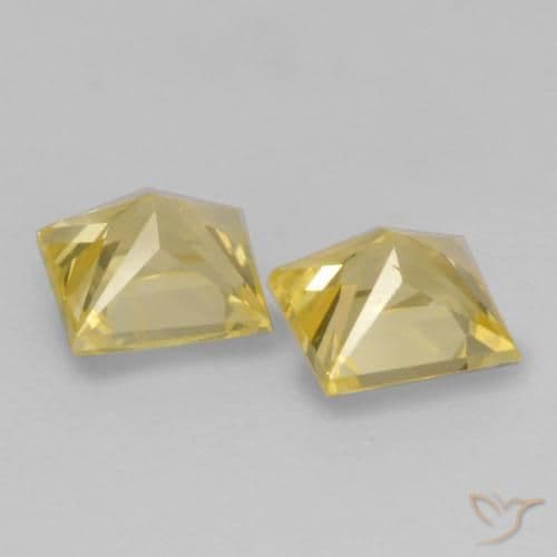 0.59ct Natural Medium Yellow Sapphire, Square, 3.5x3.5 mm