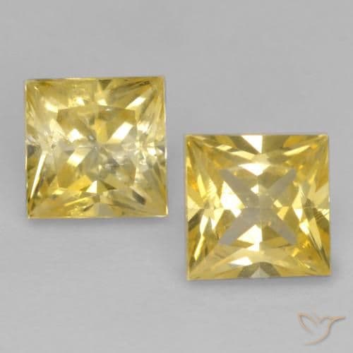 0.80ct Natural Tuscany Yellow Sapphire, Square, 3.9x3.8 mm