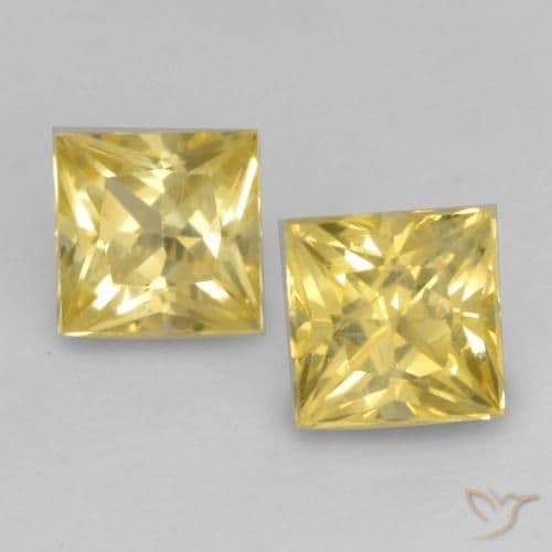 1.68ct Natural Yellow Sapphire, Square, 3.2x3.1 mm