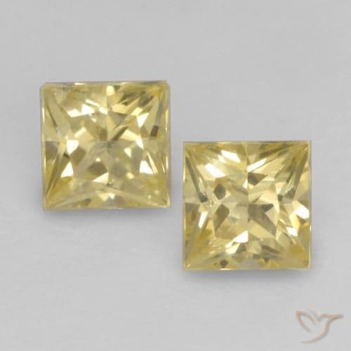 1.68ct Natural Yellow Sapphire, Square, 3.2x3.1 mm