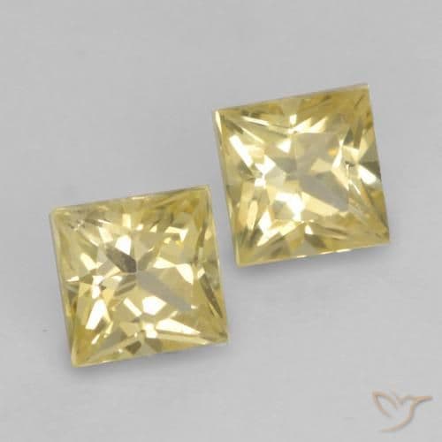 0.44ct Natural Light Gold Sapphire, Square, 3.1x3 mm