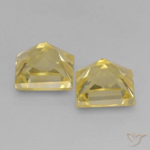0.73ct Natural Medium Yellow Sapphire, Square, 3.7x3.6 mm