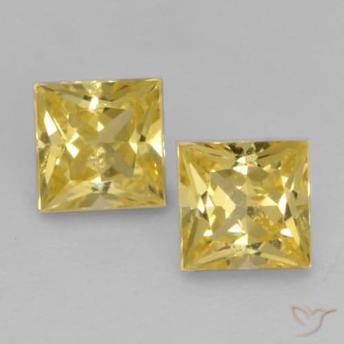 0.63ct Natural Medium Yellow Sapphire, Square, 3.6x3.6 mm