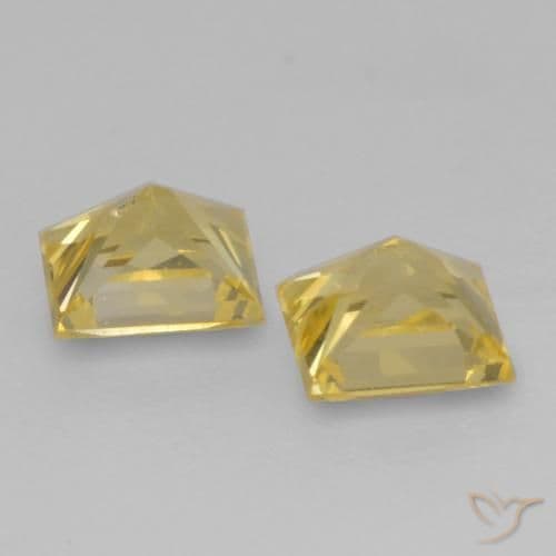 0.63ct Natural Medium Yellow Sapphire, Square, 3.6x3.6 mm