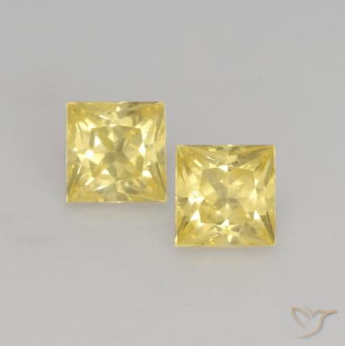 0.57ct Medium-Light Yellow Sapphire, Square, 3.4x3.4 mm