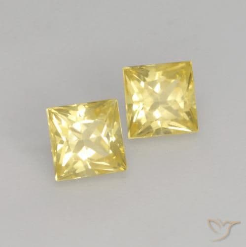 0.59ct Medium-Light Yellow Sapphire, Square, 3.5x3.4 mm