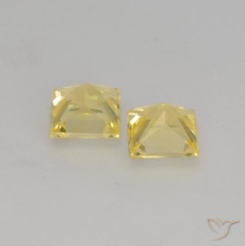 0.59ct Medium-Light Yellow Sapphire, Square, 3.5x3.4 mm