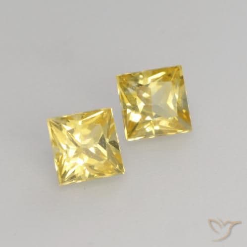 0.53ct Natural Tuscany Yellow Sapphire, Square, 3.3x3.2 mm