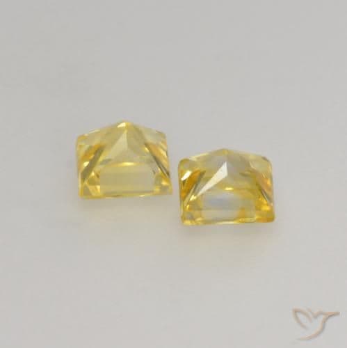 0.53ct Natural Tuscany Yellow Sapphire, Square, 3.3x3.2 mm