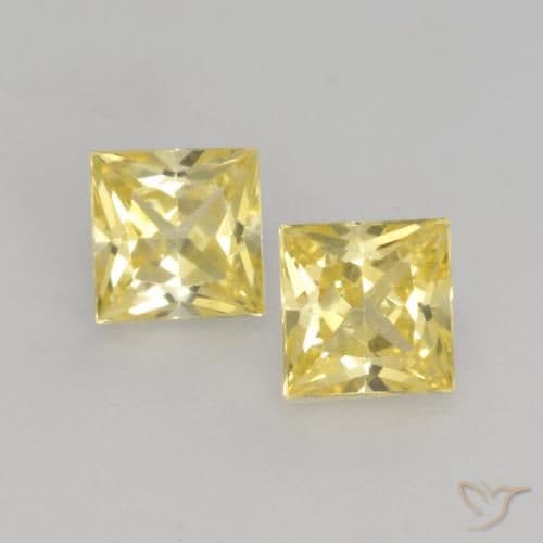 0.80ct Natural Tuscany Yellow Sapphire, Square, 3.9x3.8 mm