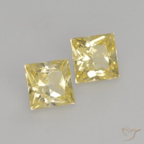 0.71ct Medium-Light Yellow Sapphire, Square, 3.8x3.7 mm
