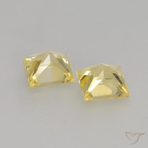 0.71ct Medium-Light Yellow Sapphire, Square, 3.8x3.7 mm