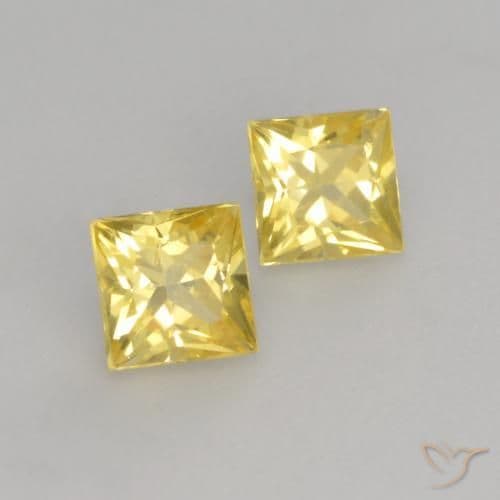0.66ct Natural Tuscany Yellow Sapphire, Square, 3.6x3.6 mm