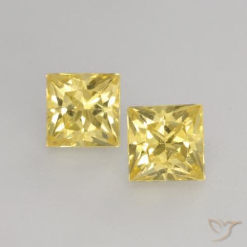 0.71ct Medium-Light Yellow Sapphire, Square, 3.8x3.7 mm