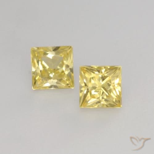 0.52ct Natural Tuscany Yellow Sapphire, Square, 3.2x3.2 mm