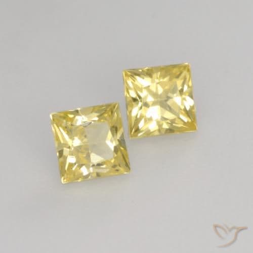 0.51ct Natural Tuscany Yellow Sapphire, Square, 3.3x3.3 mm