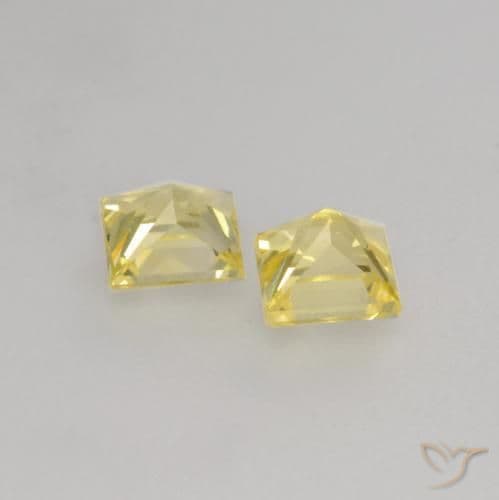 0.51ct Natural Tuscany Yellow Sapphire, Square, 3.3x3.3 mm