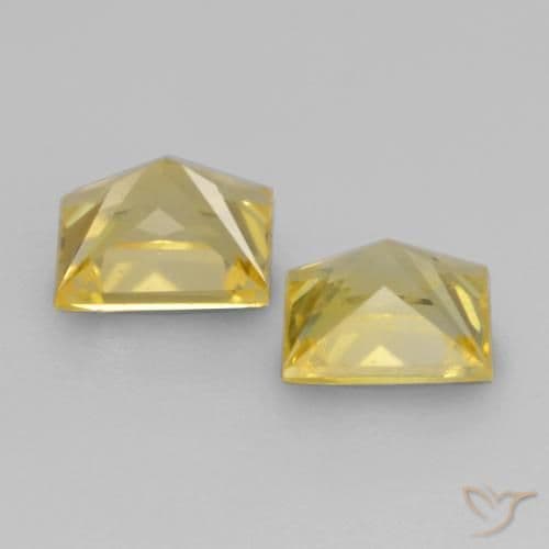 0.64ct Natural Deep Yellow Sapphire, Square, 3.6x3.6 mm