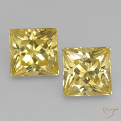 0.73ct Natural Yellow Sapphire, Square, 3.7x3.7 mm