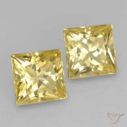 0.73ct Natural Yellow Sapphire, Square, 3.7x3.7 mm