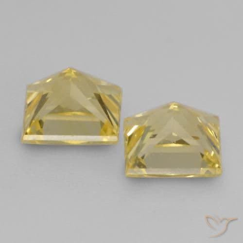 0.73ct Natural Yellow Sapphire, Square, 3.7x3.7 mm